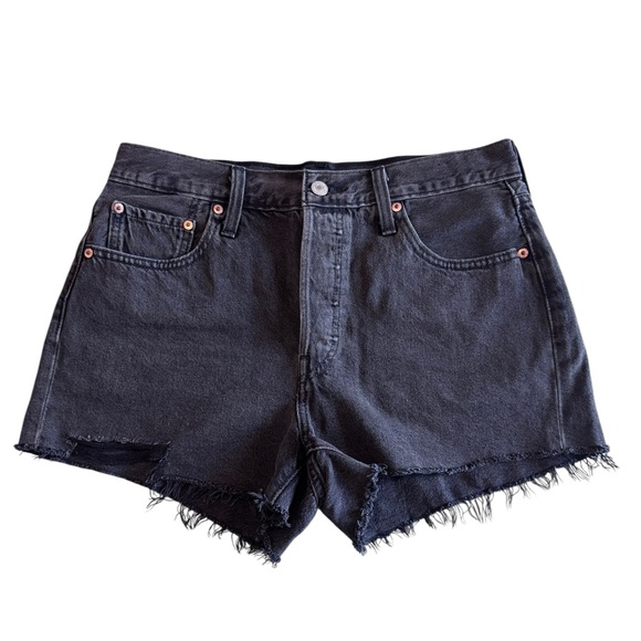 Levi's Pants - Levi's Women's 501 Original High Rise Shorts 2.5 In - Black Distressed Size 29